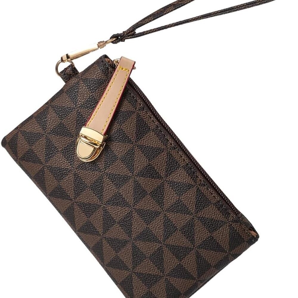 Wristlet Wallet Leather Small Clutch Purse Large Capacity for Cards Keys Phone